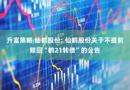 升富策略 仙鹤股份: 仙鹤股份关于不提前赎回“鹤21转债”的公告